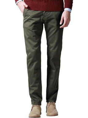 Mens Regular-Fit Casual Flat Front Chino Pants